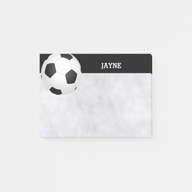 benutzerdefinierter Fußball-Post-it-Zettel schwarz Post-it Klebezettel (Vorderseite)