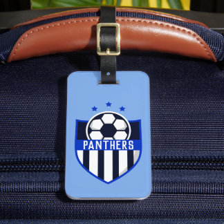 Benutzerdefinierter Fußballschild mit Teamname ode Gepäckanhänger