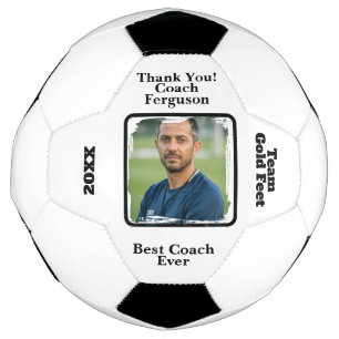 Benutzerdefinierter Fußballtrainer Foto Danke Fußball