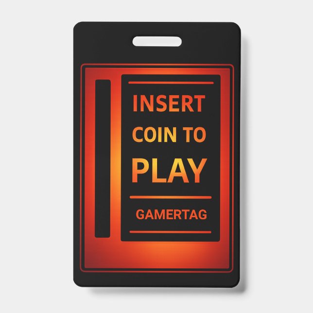 Benutzerdefinierter Gamer-Button | Münze einwerfen Ausweis (Vorderseite)