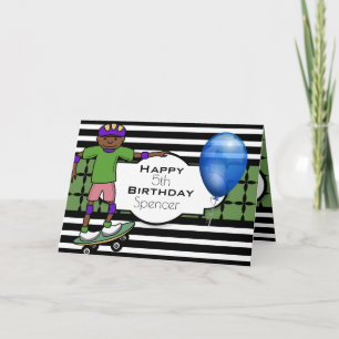 Benutzerdefinierter Geburtstag mit Skateboarder Karte