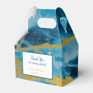 Benutzerdefinierter Geode Achat-Edelstein Blau und Geschenkschachtel