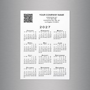 Benutzerdefinierter Geschäft- QR-Code 2027 Kalende Magnetkarte