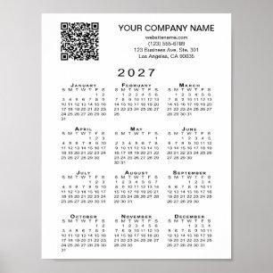 Benutzerdefinierter Geschäft- QR-Code 2027 Kalende Poster