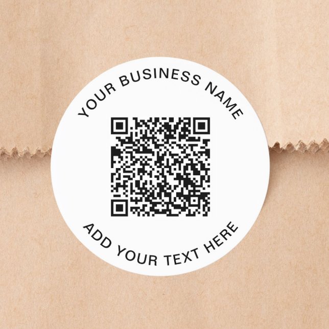 Benutzerdefinierter Geschäft- QR-Code Runder Aufkleber (Custom Business QR Code Classic Round Sticker)