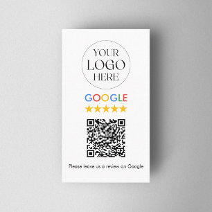 Benutzerdefinierter Geschäftslogo Google Review QR Visitenkarte