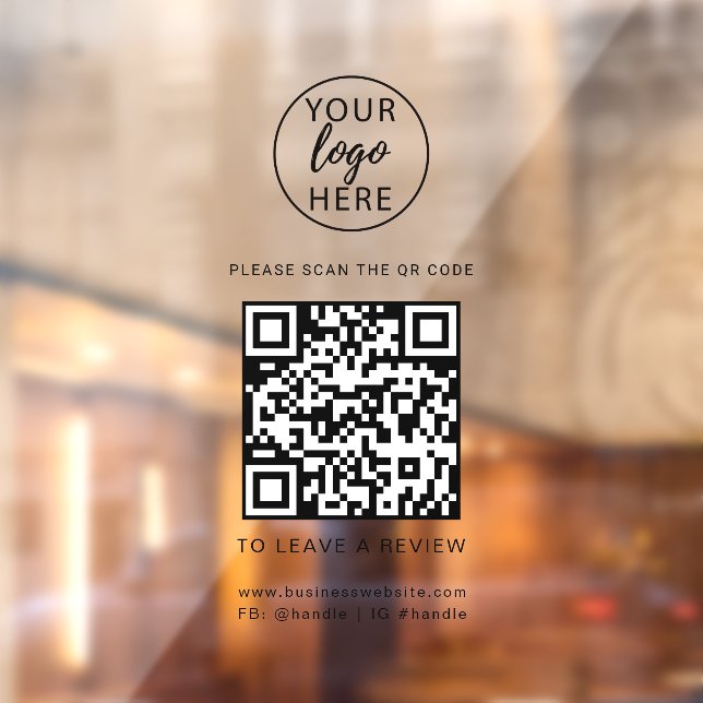 Benutzerdefinierter Geschäftslogo-QR-Code-Eingangs Fensteraufkleber (Blatt 2)