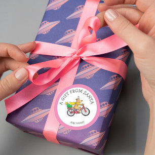 Benutzerdefinierter Geschenk-von-Santa-Aufkleber f Runder Aufkleber