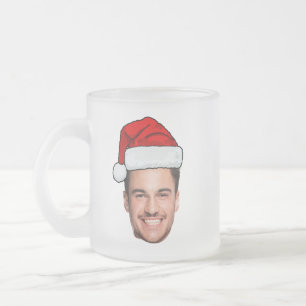 Benutzerdefinierter Gesichtsfoto Weihnachtsmann Hu Mattglastasse