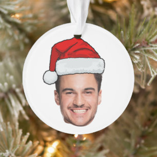 Benutzerdefinierter Gesichtsfoto Weihnachtsmann Hu Ornament