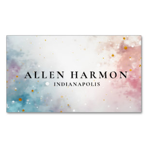 Benutzerdefinierter Glitter Blau Opal Stein Hinter Magnetische Visitenkarte