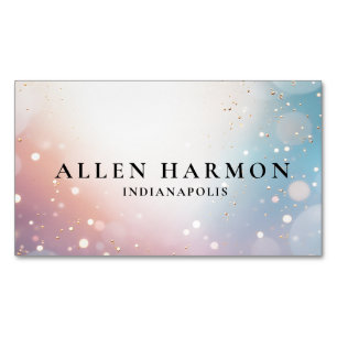 Benutzerdefinierter Glitter Blau Opal Stein Hinter Magnetische Visitenkarte