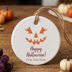 Benutzerdefinierter Glücklicher Halloween-Kürbis m Geschenkanhänger