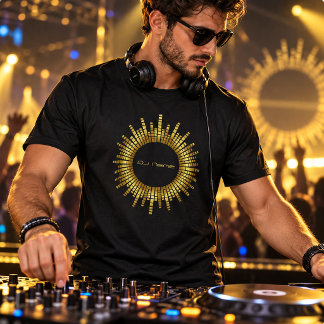 Benutzerdefinierter Gold-Equalizer-DJ-Name T-Shirt