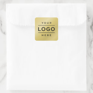Benutzerdefinierter Gold-Geschäftslogo-Promo Quadratischer Aufkleber