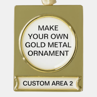 Benutzerdefinierter Gold-Metall-Weihnachtsbaum-Sch Banner-Ornament Gold