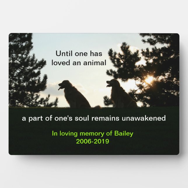 Benutzerdefinierter Golden Retriever Hund Memorial Fotoplatte (Vorderseite)