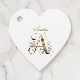 Benutzerdefinierter goldener Blumenbuchstabe A Her Geschenkanhänger