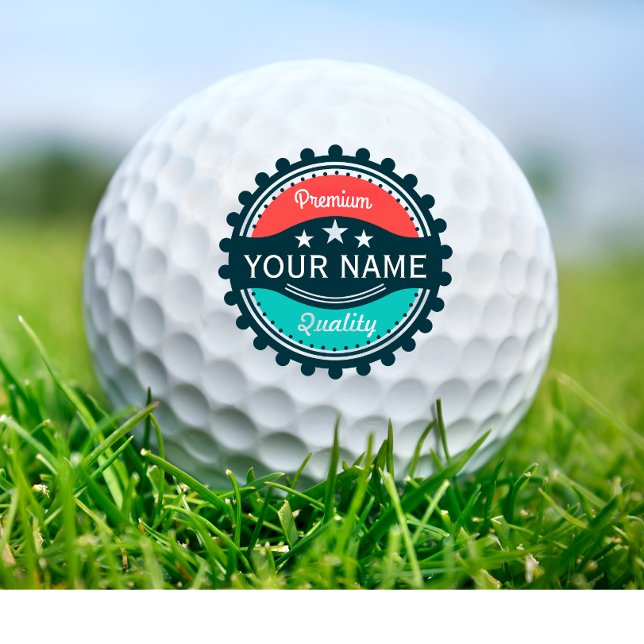 Benutzerdefinierter Golf-Player Name Red Green Golfball (Modern custom golf player ne golf ball)