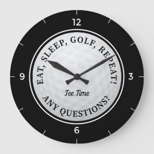 Benutzerdefinierter Golfball Sport Zitat Golfer Sc Große Wanduhr