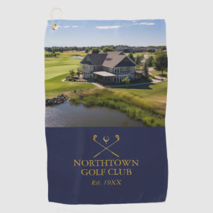 Benutzerdefinierter Golfclub-Name und Foto in Mari Golfhandtuch