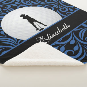Benutzerdefinierter Golfer Golf-Silhouette Schwarz Sherpadecke