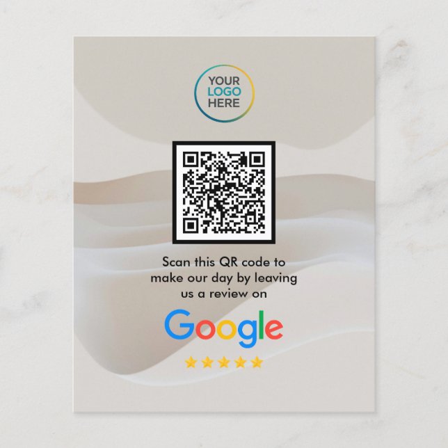 Benutzerdefinierter Google Bewertungen QR-Code  Flyer (Vorne)