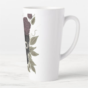Benutzerdefinierter gotischer Totenkopf und Rosen Milchtasse