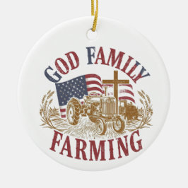 Benutzerdefinierter „Gott Familie Landwirtschaft“  Keramik Ornament