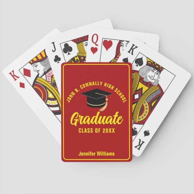 Benutzerdefinierter Graduate der Red Yellow Gradua Spielkarten (Rückseite)