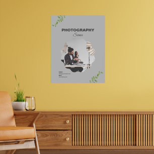 Benutzerdefinierter grauer moderner Fotodienst mit Poster