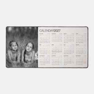 Benutzerdefinierter großer Fotokalender 2027 Schreibtischunterlage