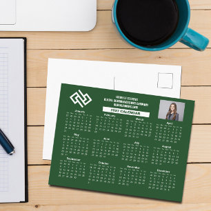 Benutzerdefinierter Grüner 2027 Firmenkalender Ges Postkarte