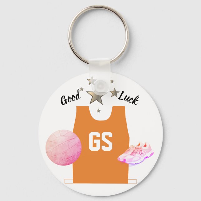 Benutzerdefinierter GS Goal Shooter Netball Viel G Schlüsselanhänger (Vorderseite)