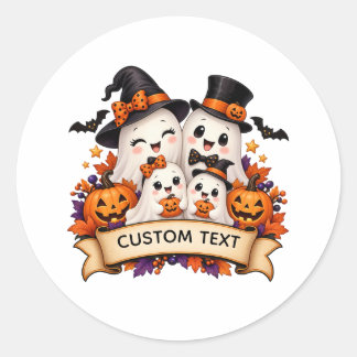 Benutzerdefinierter Halloween-Geisterfamilien-Aufk Runder Aufkleber