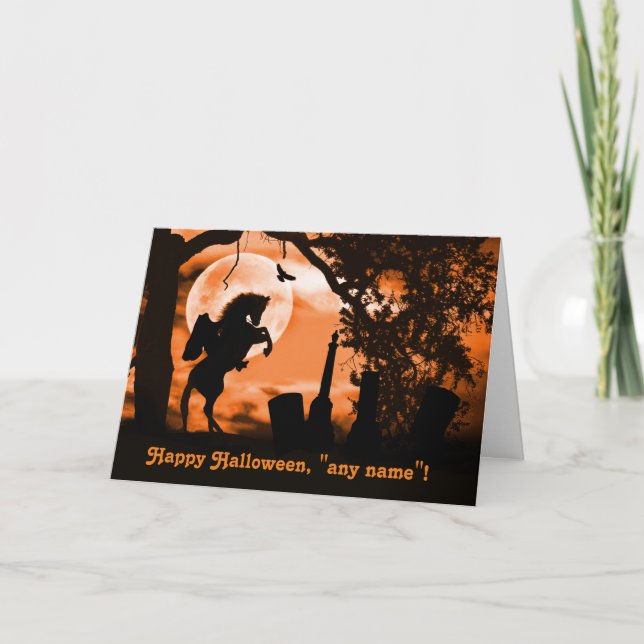 Benutzerdefinierter Halloween-Headless-Horseman-Fu Karte (Vorderseite)
