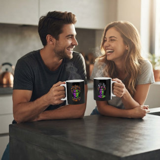 Benutzerdefinierter Halloween-Neon-Braut-Frankenst Kaffeetasse