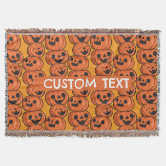 Benutzerdefinierter Halloween-Text Glückliche Kürb Decke