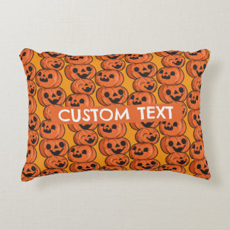 Benutzerdefinierter Halloween-Text Glückliche Kürb Dekokissen
