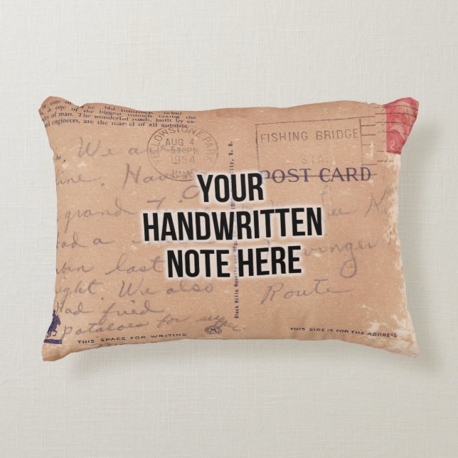 Benutzerdefinierter handgeschriebener Letter Senti Dekokissen (Vorderseite)