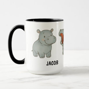 Benutzerdefinierter Handgezeichneter Nilpferd Kaff Tasse
