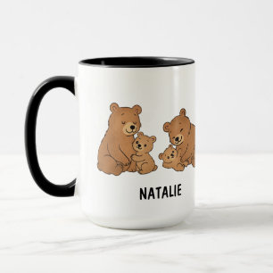 Benutzerdefinierter handgezeichneter süßer Mama-Bä Tasse