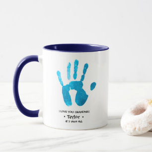 Benutzerdefinierter Handprint I Liebe Sie Oma Pers Tasse
