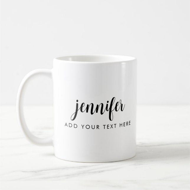 Benutzerdefinierter Handyname Hinzufügen einer Tex Kaffeetasse (Links)