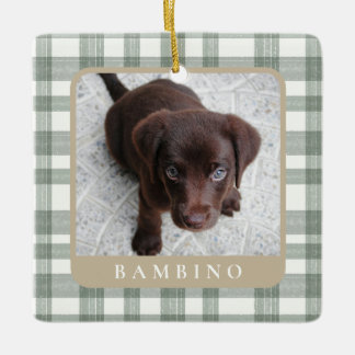 Benutzerdefinierter Haustier-Foto-Weihnachts-Schmu Keramikornament