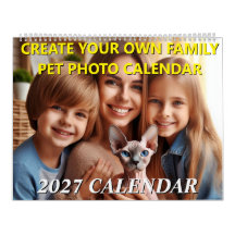 Benutzerdefinierter Haustierfamilien-Foto-Kalender