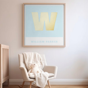 Benutzerdefinierter hellblauer Name und Retro-Kind Foliendrucke