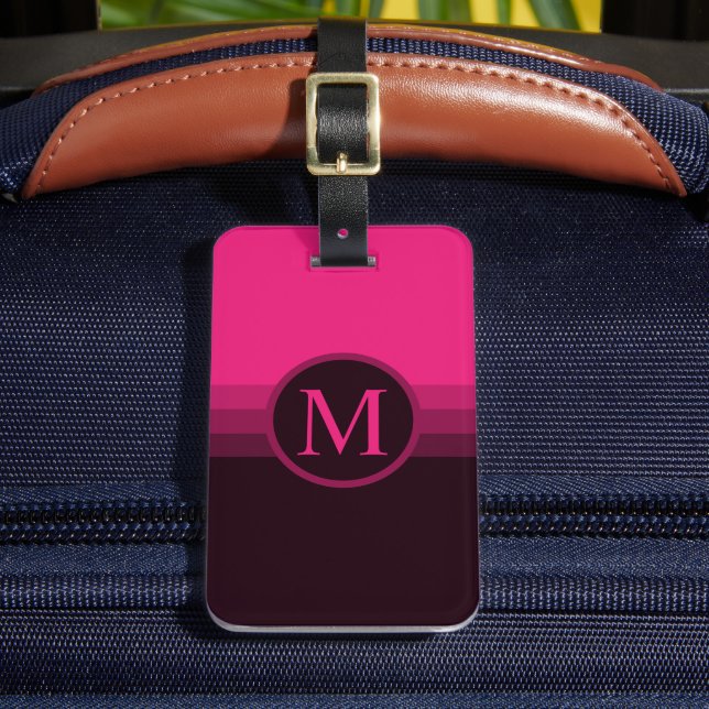 Benutzerdefinierter, hellrosa Lila-brauner Farbblo Gepäckanhänger (Vorderseite Insitu 2)