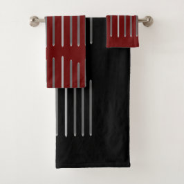 Benutzerdefinierter Hintergrund für Graulinien Badhandtuch Set