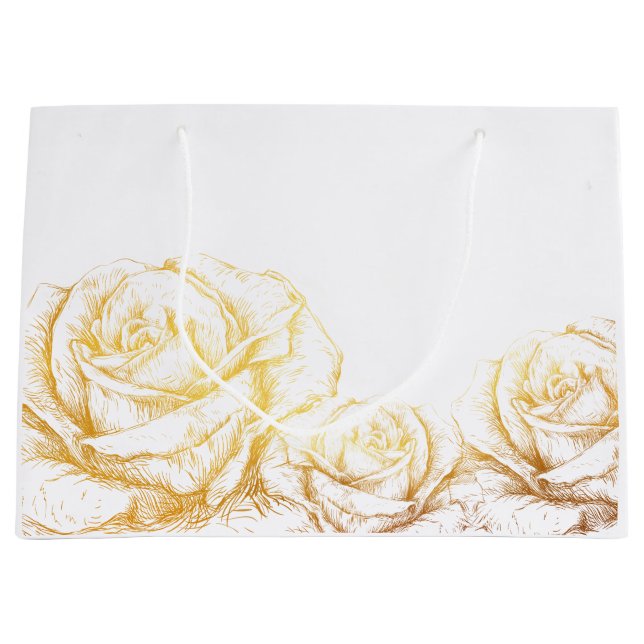 Benutzerdefinierter Hintergrund Vintage Rose Blume Große Geschenktüte (Vorderseite)